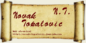 Novak Topalović vizit kartica